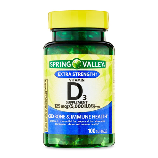 Vitamina D3 de 125 Mcg per Softgel, 5,000 IU, X100