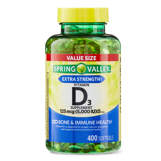 Vitamina D3 de 125 Mcg per Softgel, 5,000 IU, X400
