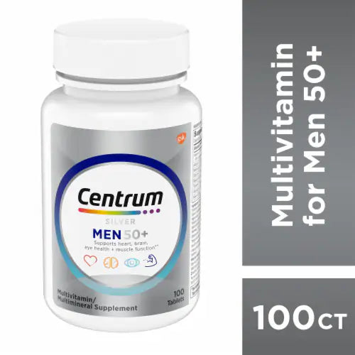 Centrum Silver para Hombres +50 Plus Multivitaminico con Vitamina B & D3 X100