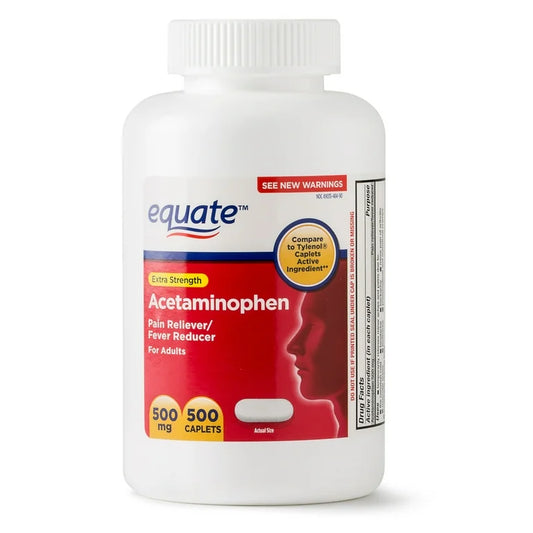 Acetaminofén, marca Equate, 500 mg, 500 pastillas